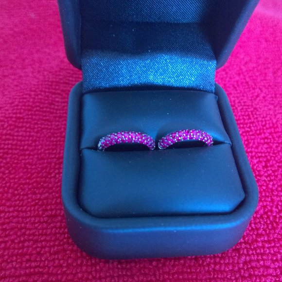 Ruby Hoop Earrings - Picture 4 of 4